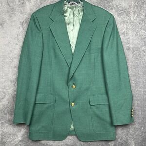 Austin Reed Of Regent Street Jacket Men's 38 Green Lined Gold Tone Buttons USA